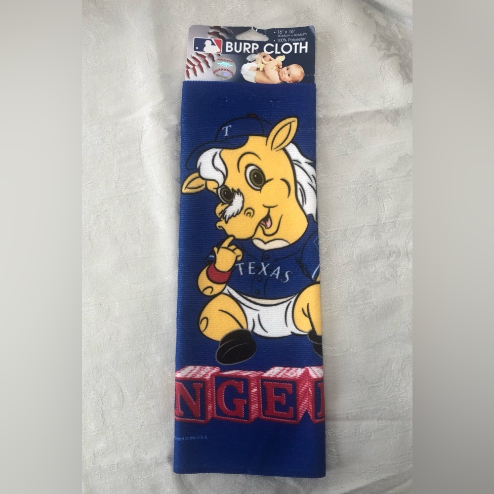 MLB Texas Rangers Baby Burp Cloth With Tags 16”x16” WinCraft